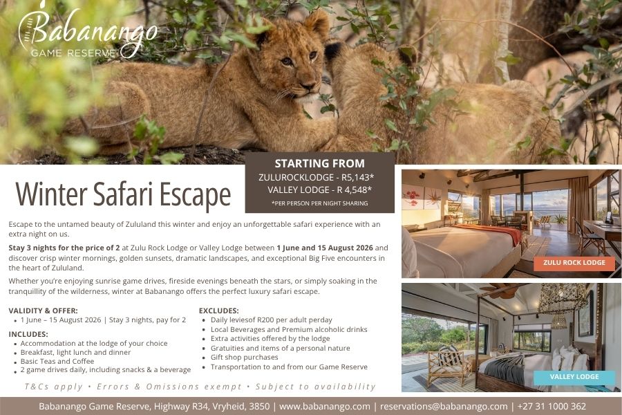 winter safari special at babanango game reserve
